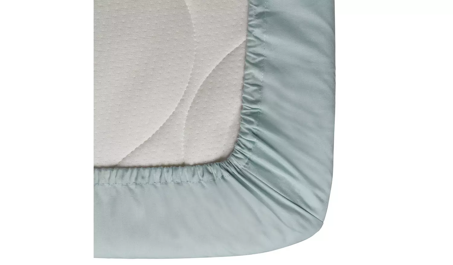 Habitat Cotton Rich 180TC Plain Duck Egg Fitted Sheet-Double