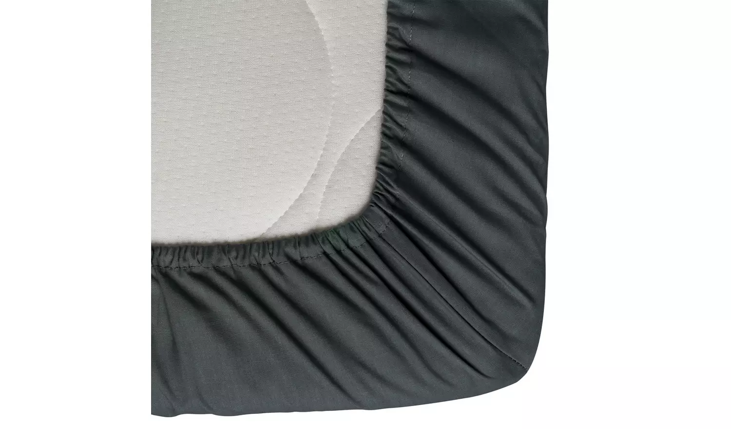 Habitat Cotton Rich 180TC Plain Charcoal Fitted Sheet-Double