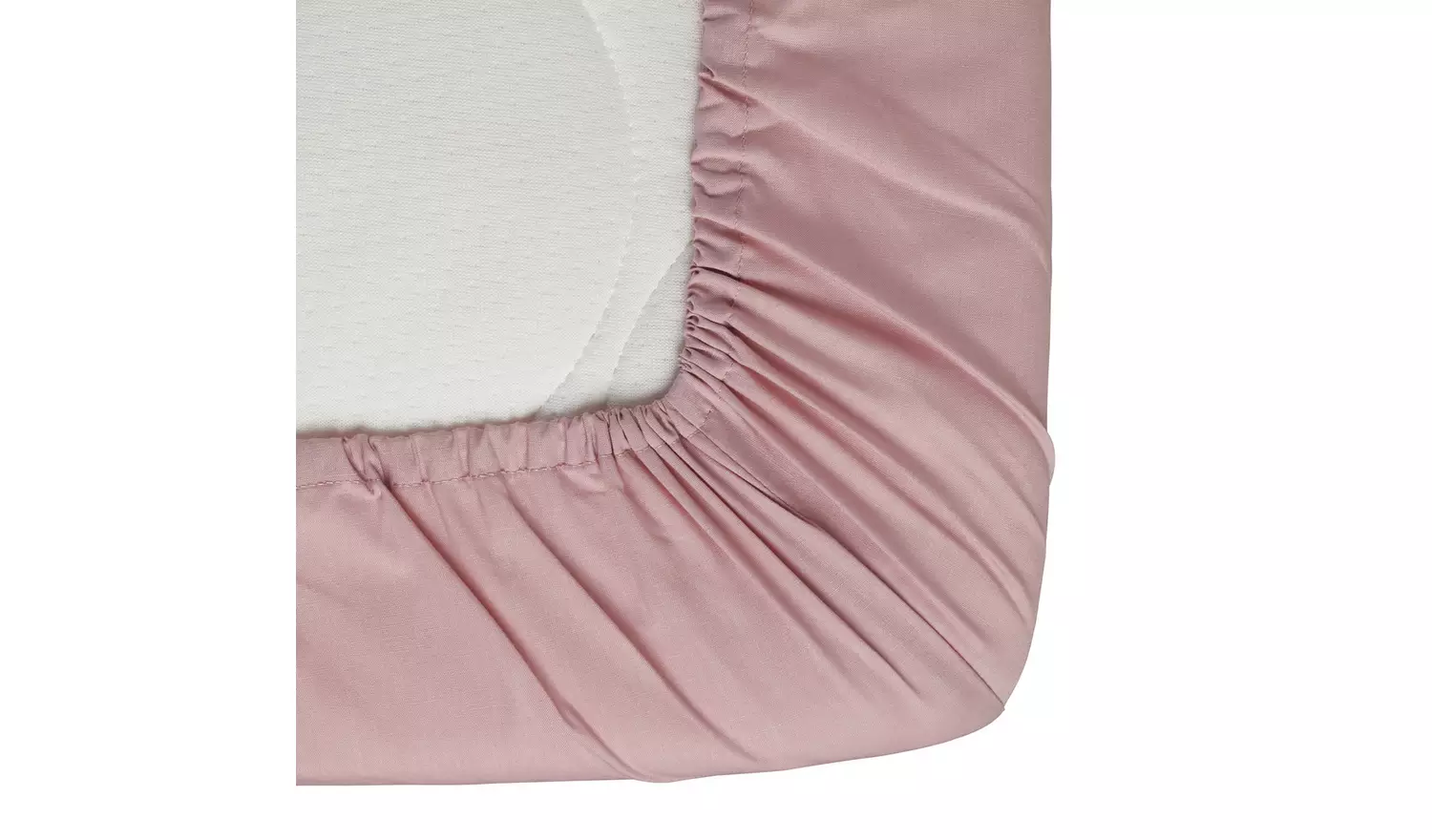 Habitat Cotton Rich 180 TC Plain Blush Fitted Sheet - Double