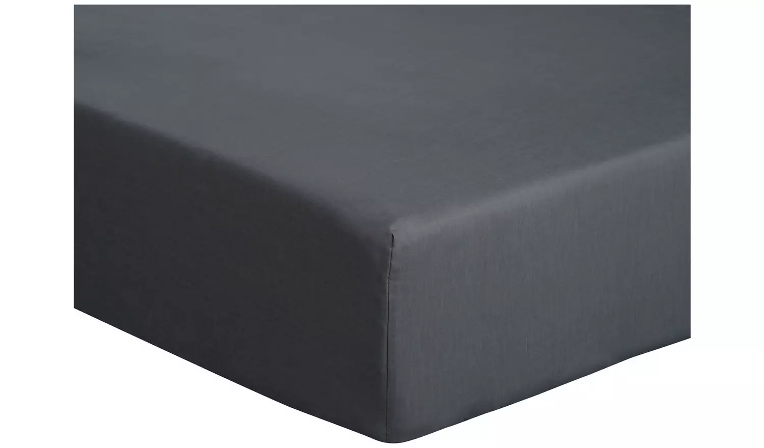 Habitat Cotton Rich 180 TC Plain Charcoal Fitted Sheet- King