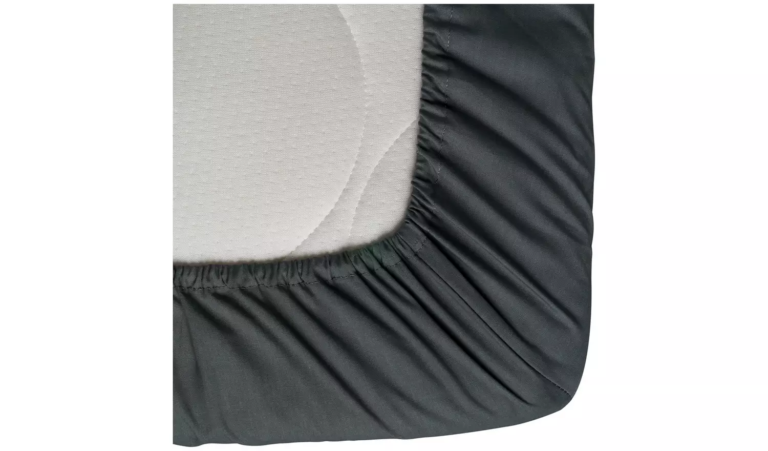 Habitat Cotton Rich 180 TC Plain Charcoal Fitted Sheet- King