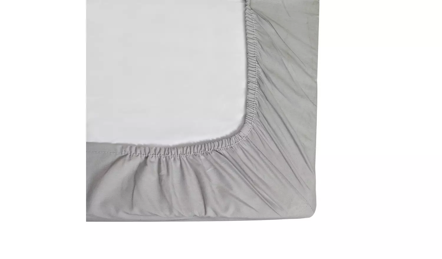 Habitat Cotton Rich 180 TC Plain Dove Grey Fitted Sheet-King