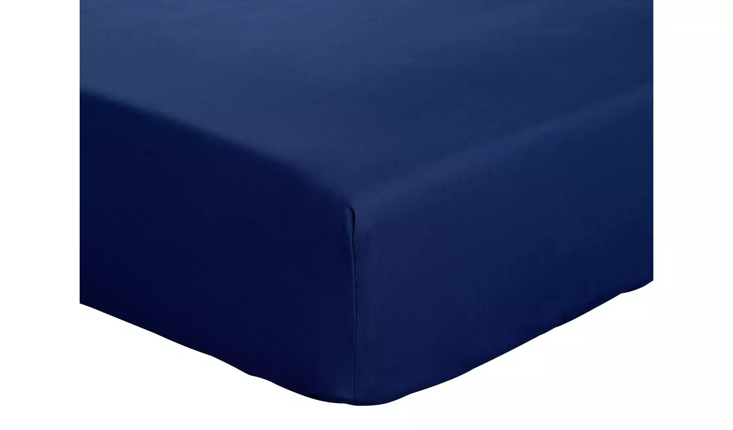 Habitat Cotton Rich 180 TC Plain Navy Fitted Sheet - Double