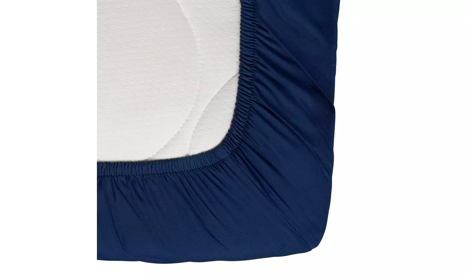 Habitat Cotton Rich 180 TC Plain Navy Fitted Sheet - Double