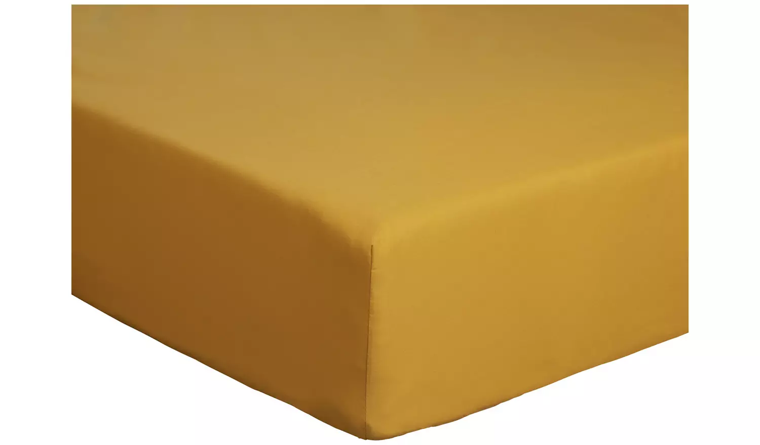 Habitat Cotton Rich 180 TC Plain Mustard Fitted Sheet - King