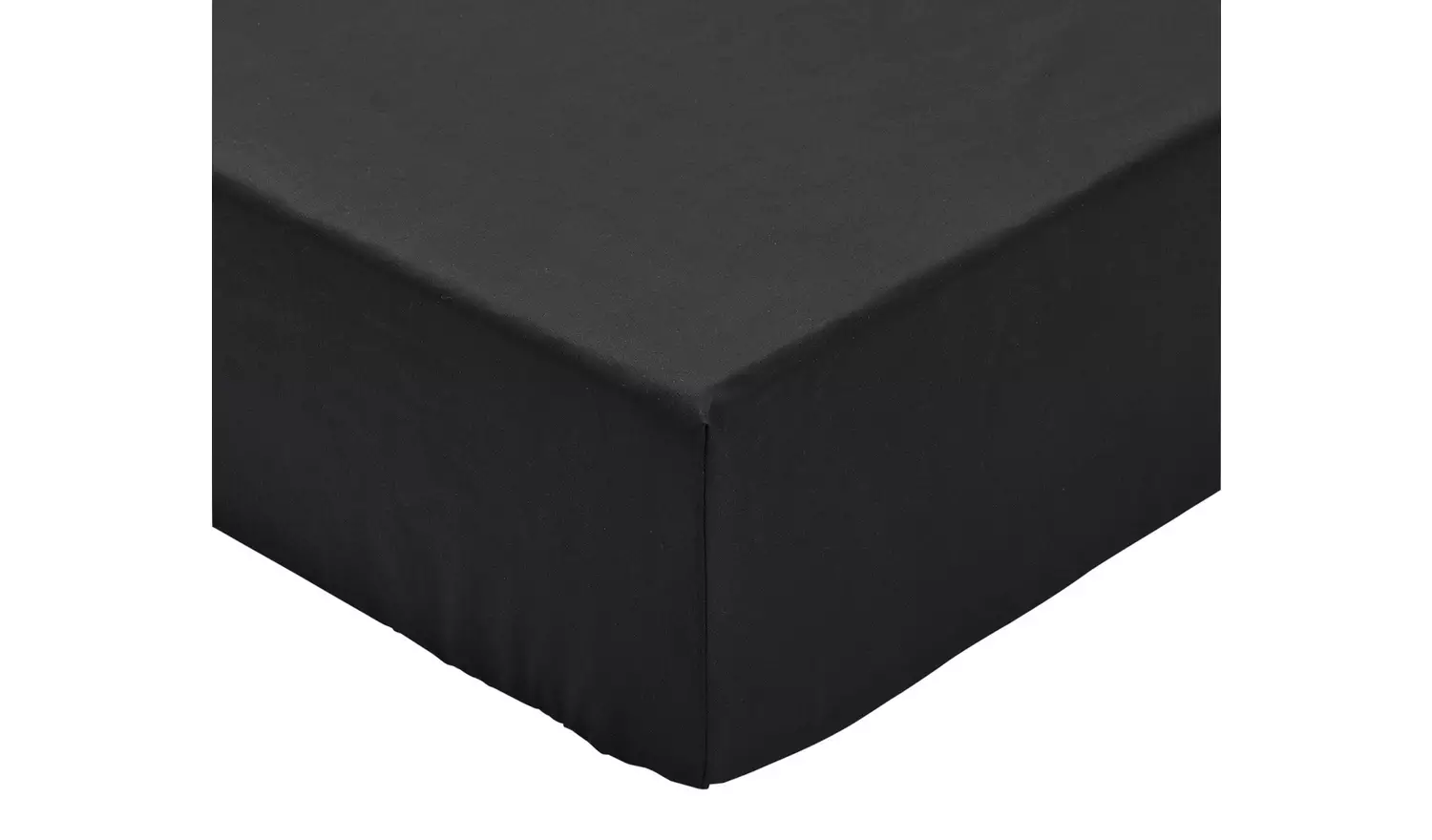Habitat Cotton Rich 180 TC Plain Black Fitted Sheet - King