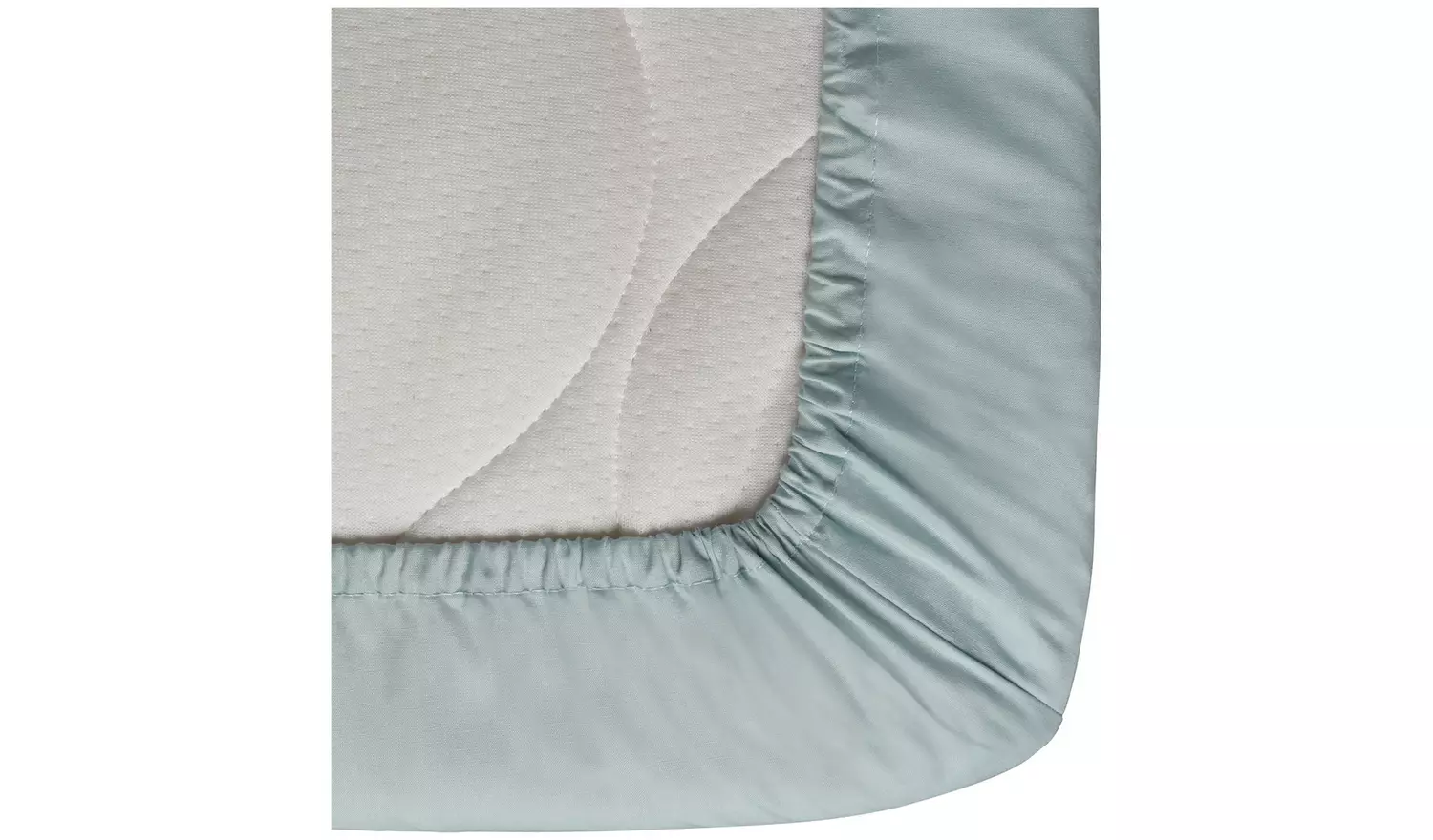 Habitat Cotton Rich 180TC Plain Duck Egg Fitted Sheet-Single
