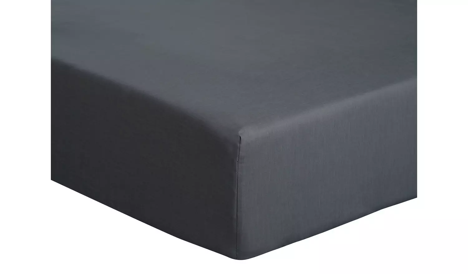Habitat Cotton Rich 180TC Plain Charcoal Fitted Sheet-Single