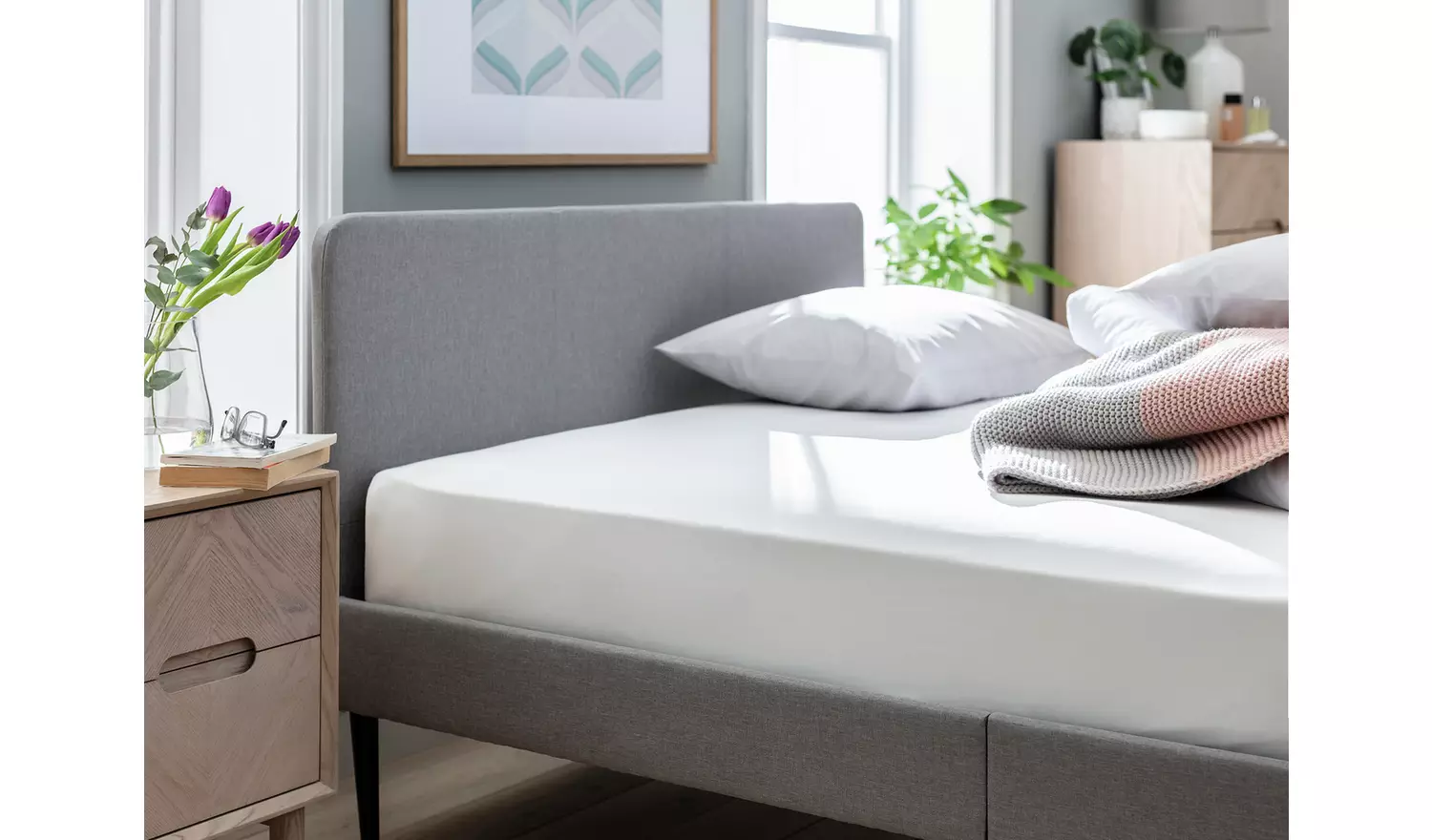 Habitat Cool Cotton Lyocell White Fitted Sheet - Double