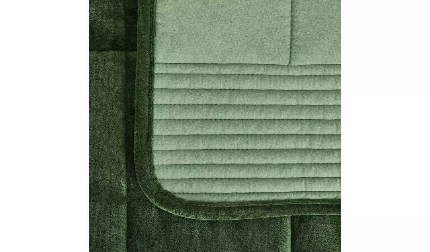 Habitat Velvet Bedspread - Green - 150X200cm