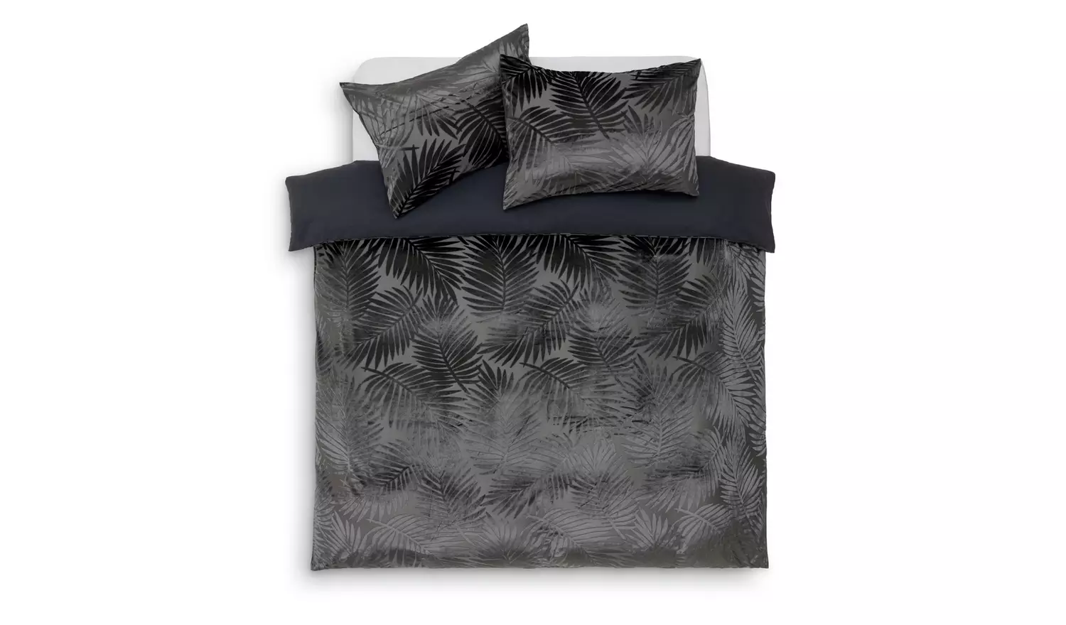 Habitat Velvet Feather Charcoal Bedding Set - Double