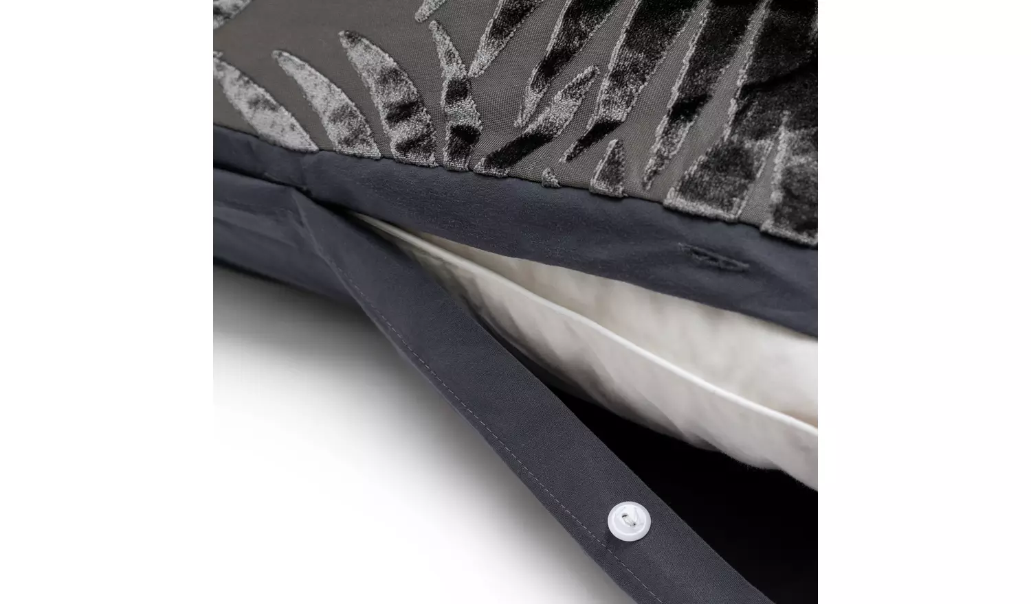 Habitat Velvet Feather Charcoal Bedding Set - Superking