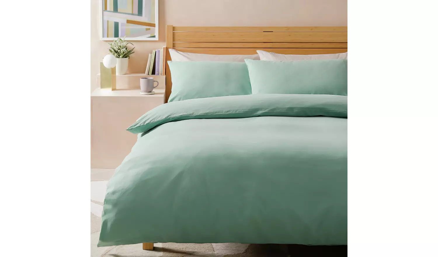 Habitat Washed Cotton Pistachio Bedding Set - King size