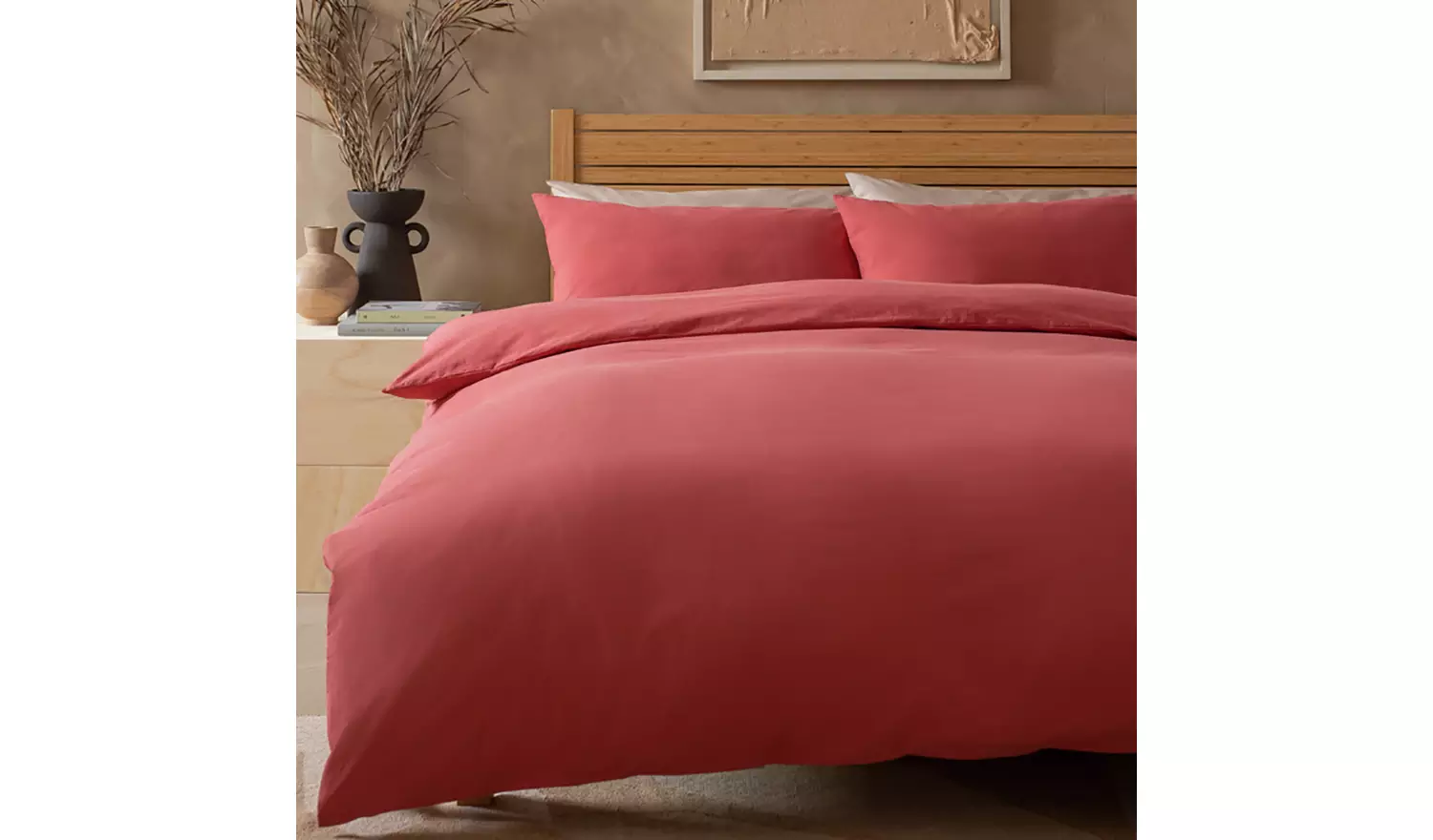 Habitat Washed Cotton Cinnamon Bedding Set - Superking