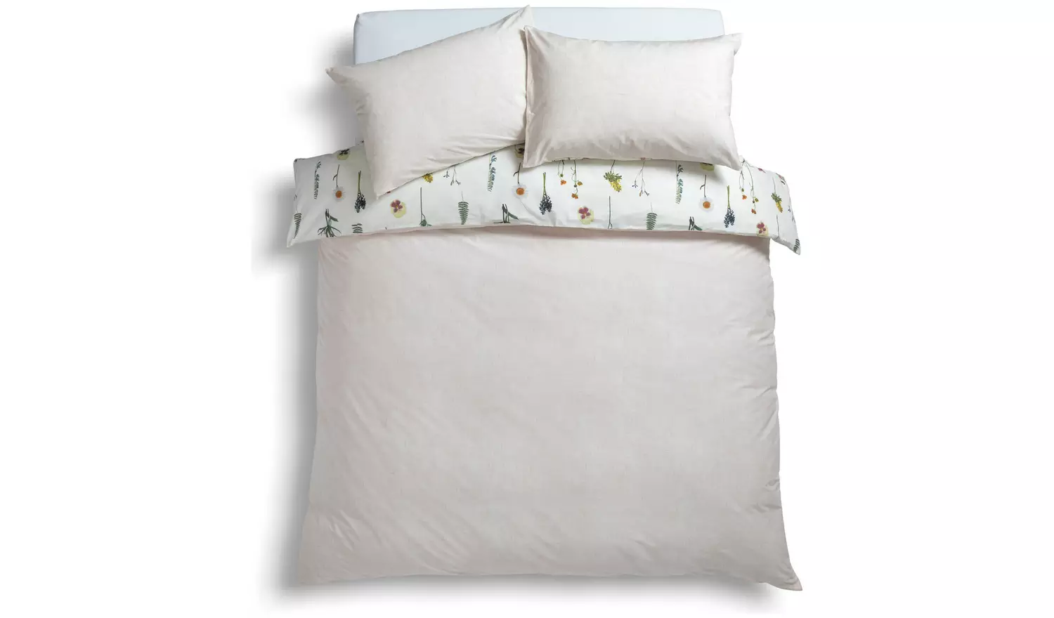Habitat Cotton Dried Flowers White Bedding Set - Single