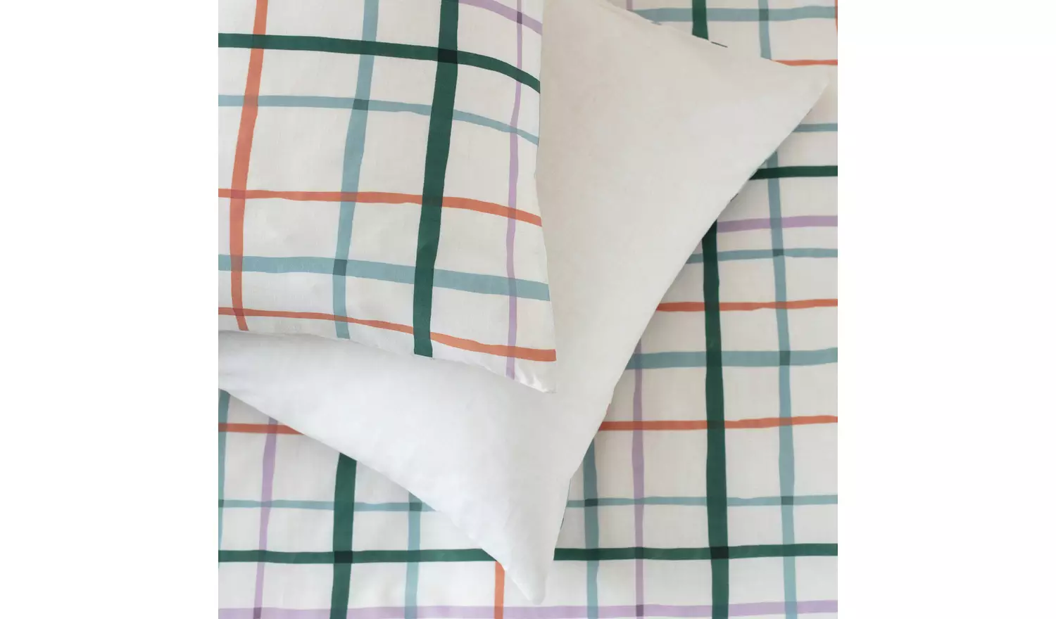 Habitat Painted Check White Bedding Set - Single