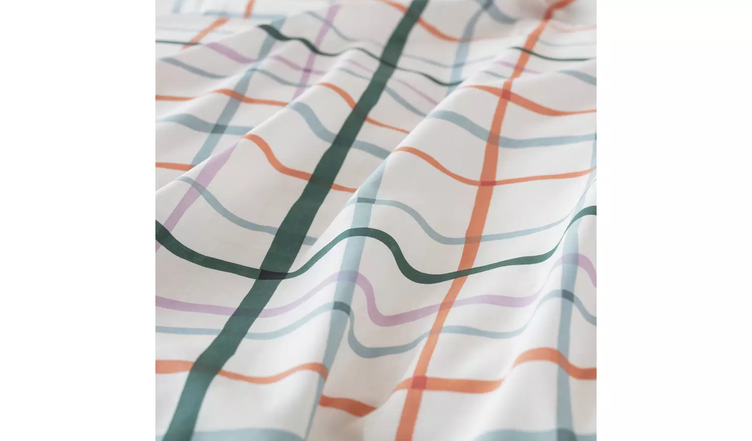 Habitat Painted Check White Bedding Set - Single