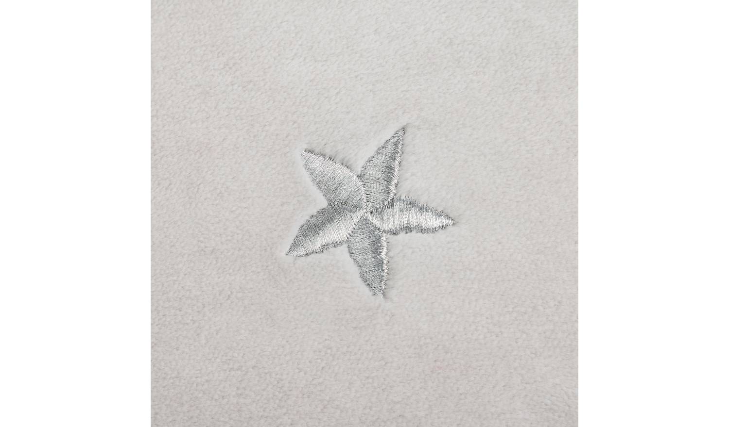 Argos Home Embroidery Star Fleece Grey Bedding Set - Single