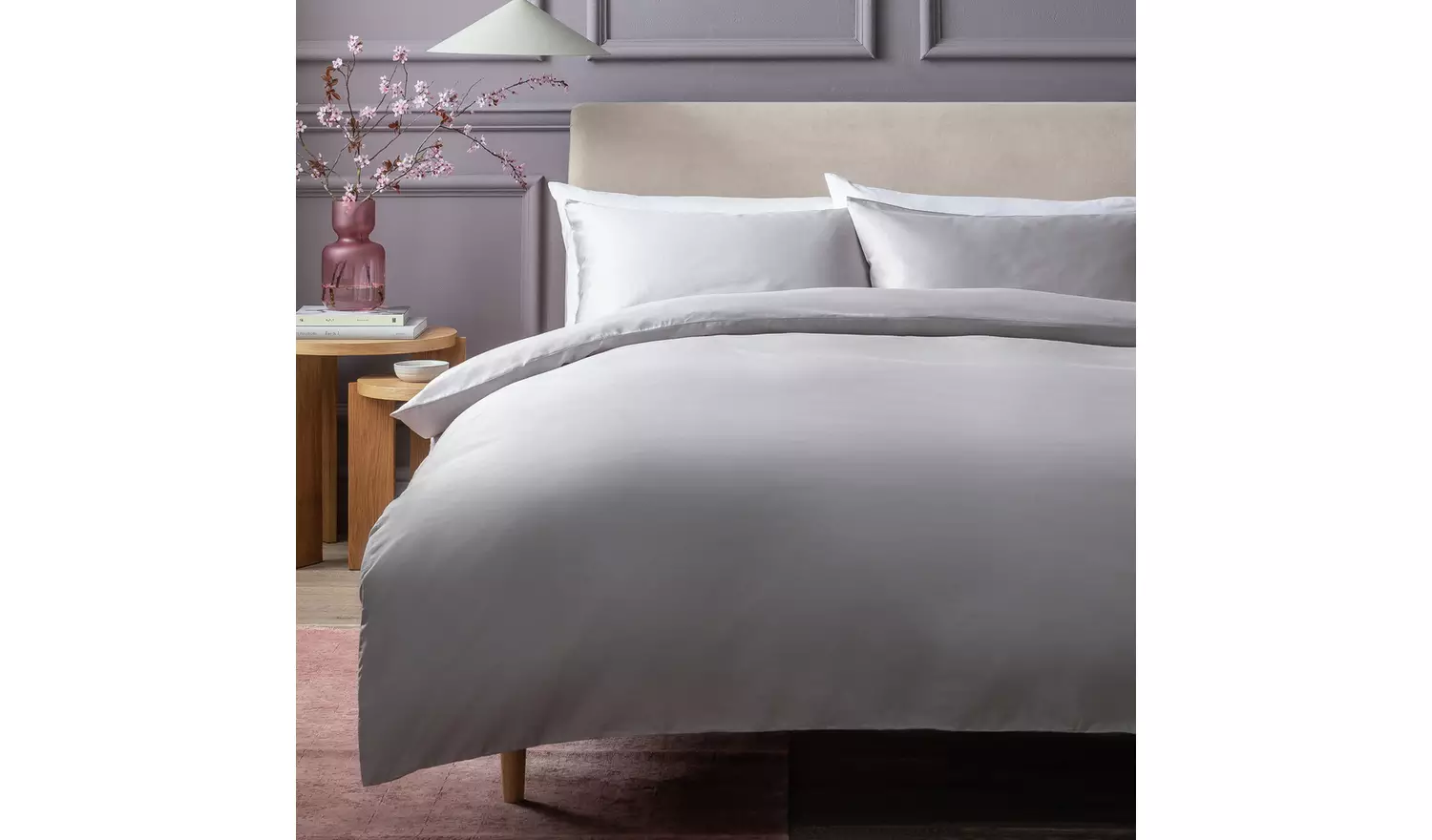 Habitat Egyptian Cotton 800TC Grey Bedding Set - Double