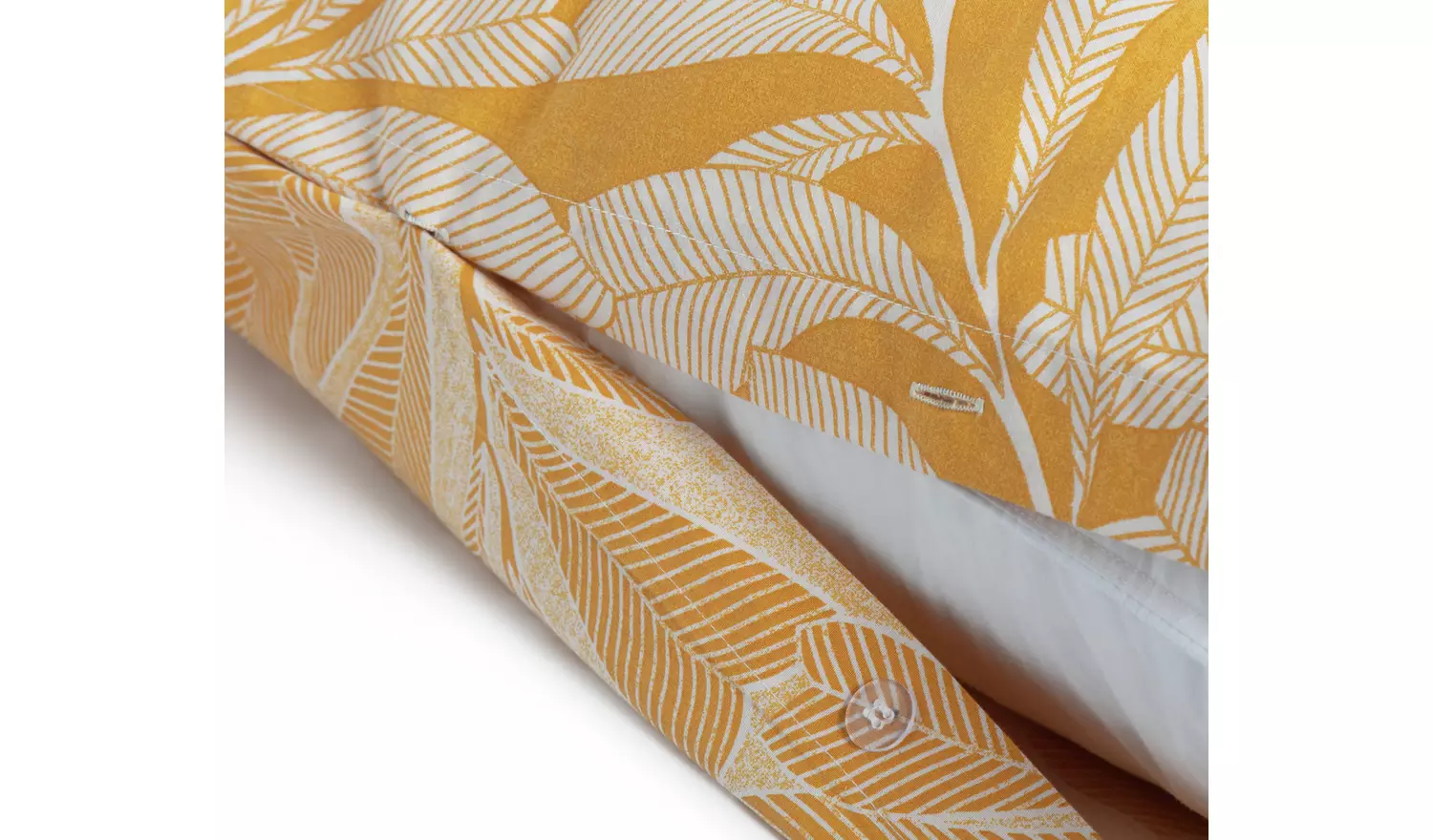 Habitat Cotton Linear Leaf Print Yellow Bedding Set- Single