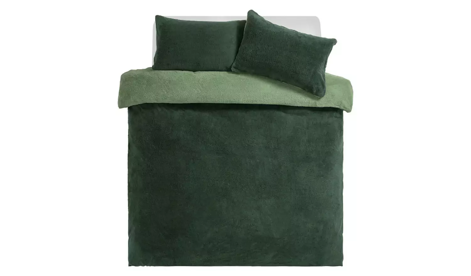 Argos Home Double Sided Fleece Green Bedding Set - Double