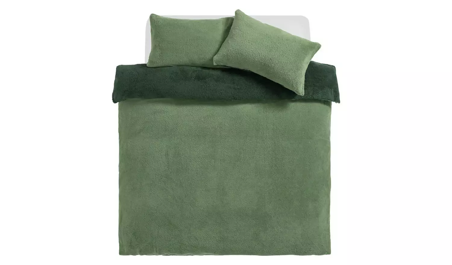 Argos Home Double Sided Fleece Green Bedding Set - Double