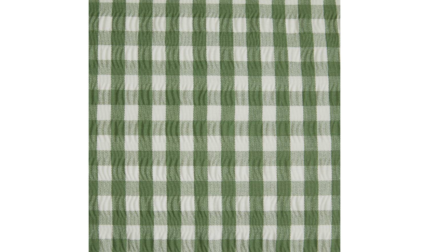 Habitat Seersucker Gingham Woven Green Bedding Set - King