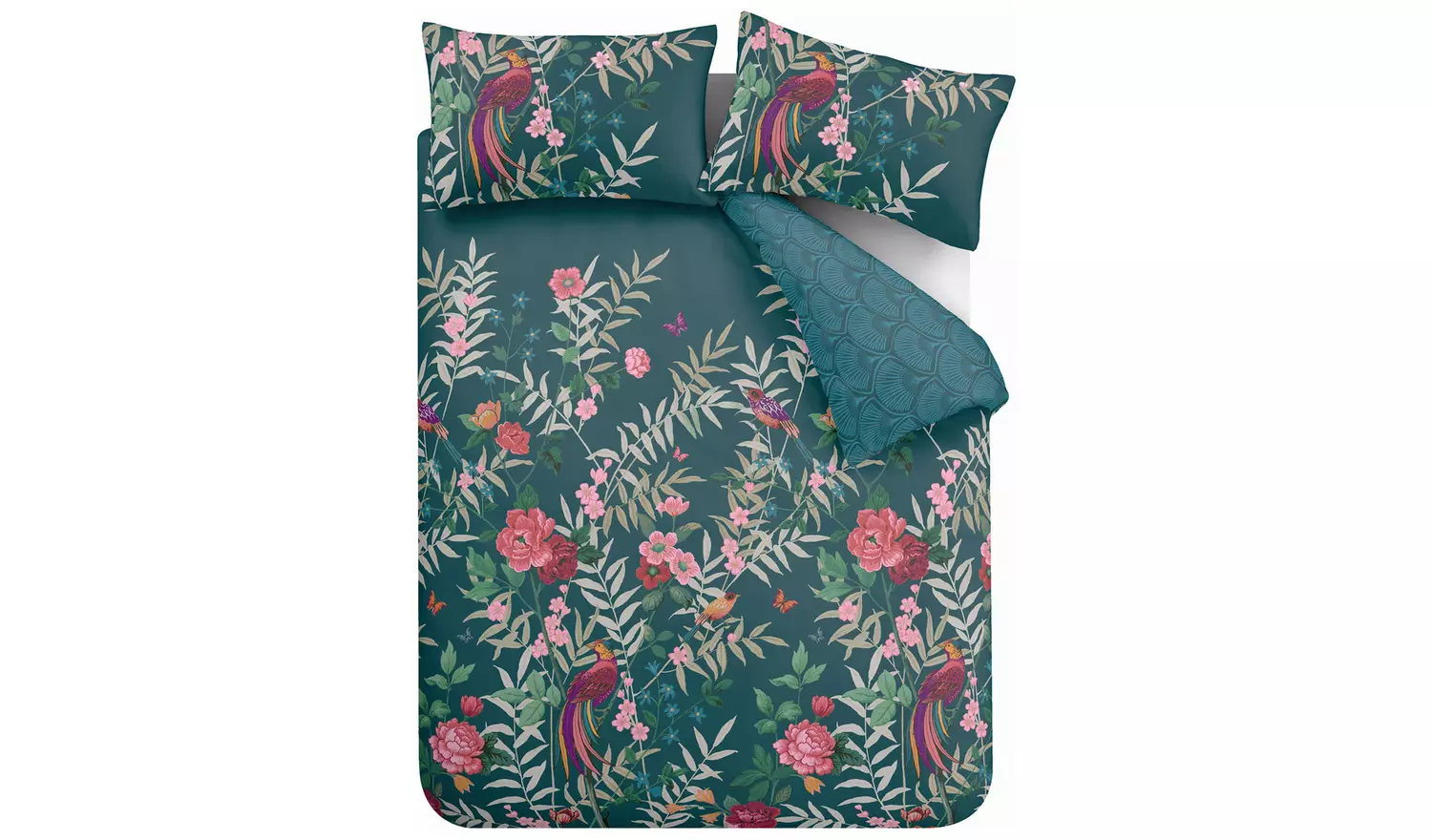 Catherine Lansfield Tropical Birds Green Bedding Set- Single