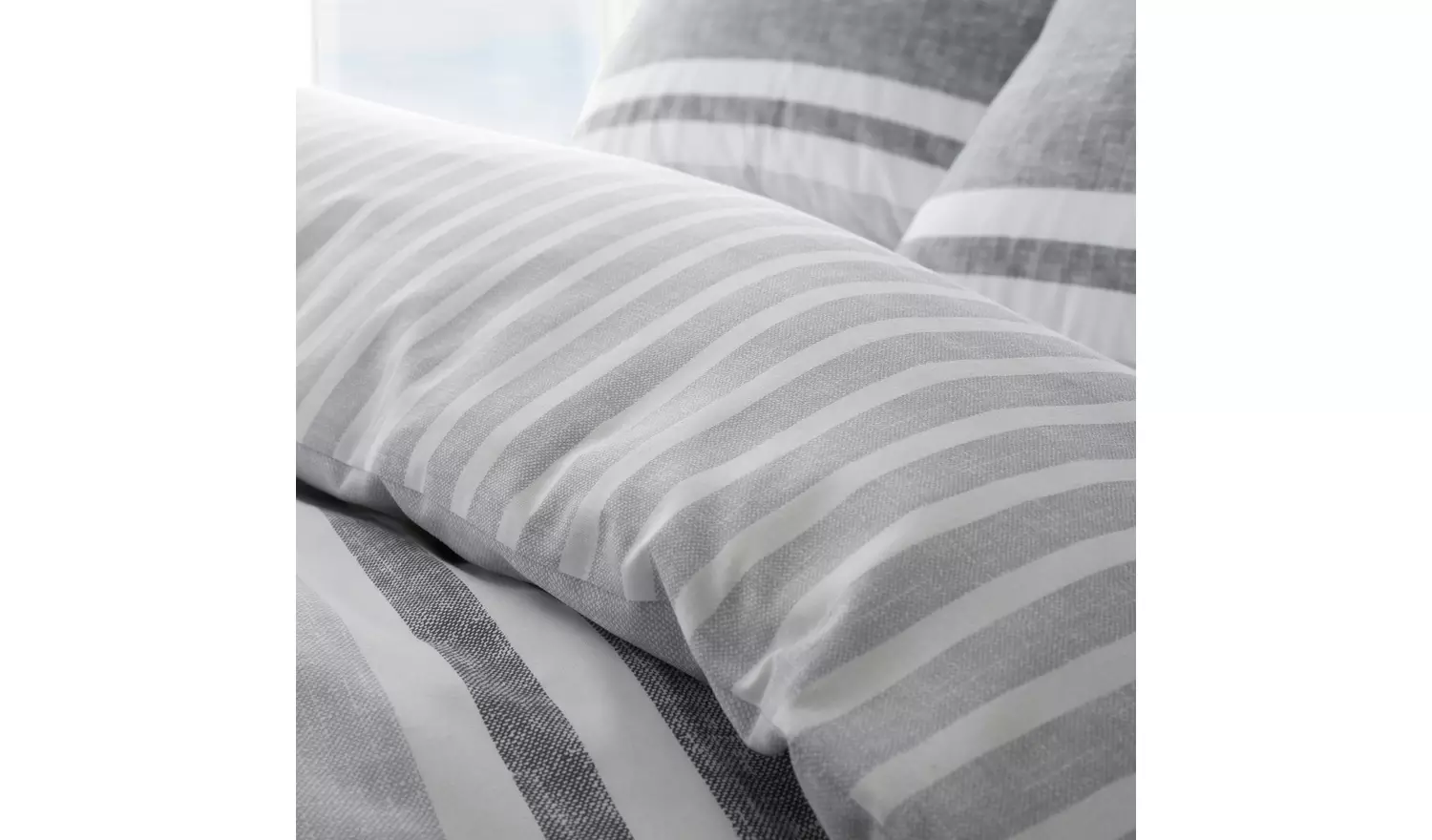 Catherine Lansfield Textured Bands Grey Bedding Set - Double