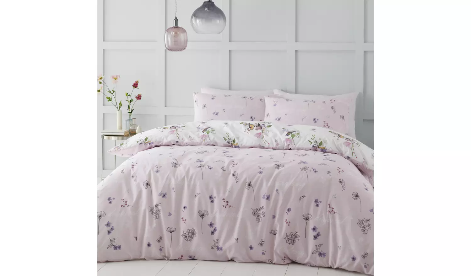 Catherine Lansfield Songbird Pink Bedding Set - Single