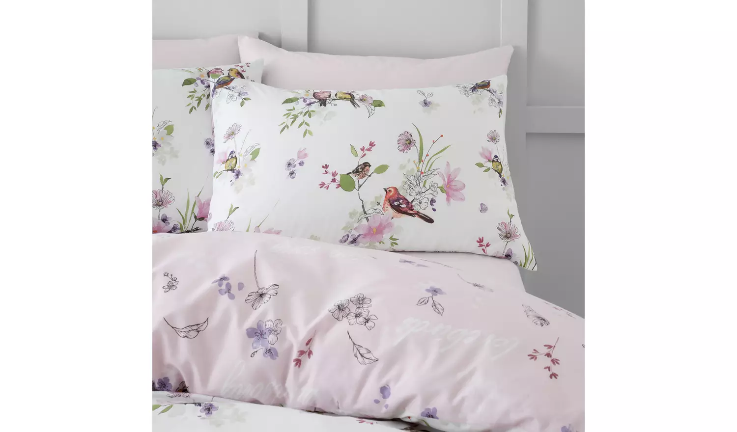 Catherine Lansfield Songbird Pink Bedding Set - Single