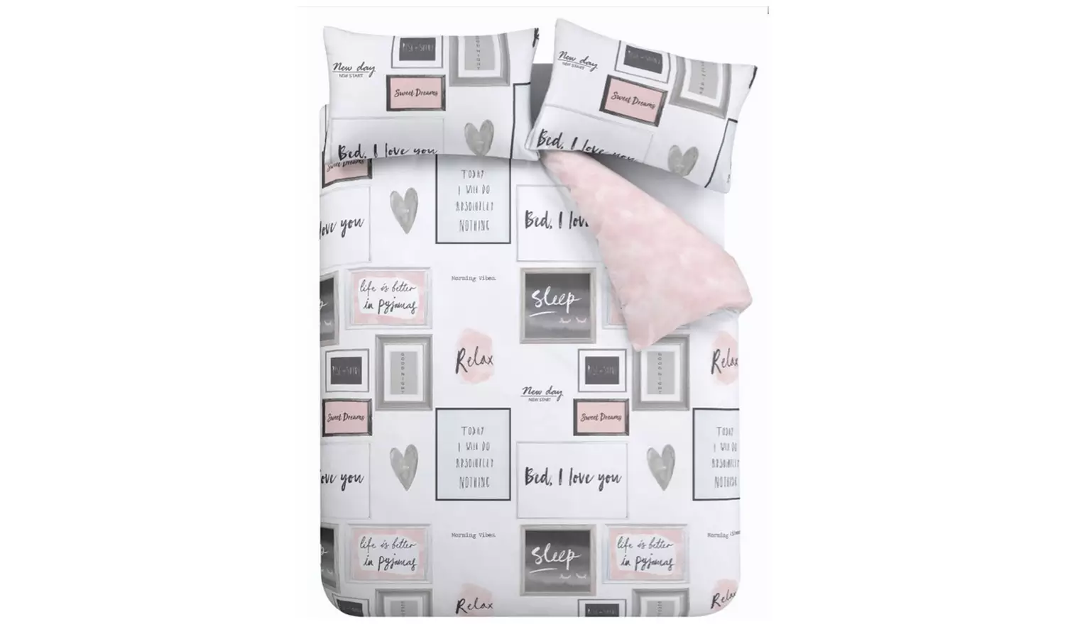 Catherine Lansfield Sleep Dreams Blush Bedding Set - Double