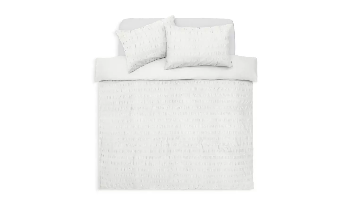 Habitat Widestripe Seersucker White Bedding Set - Superking