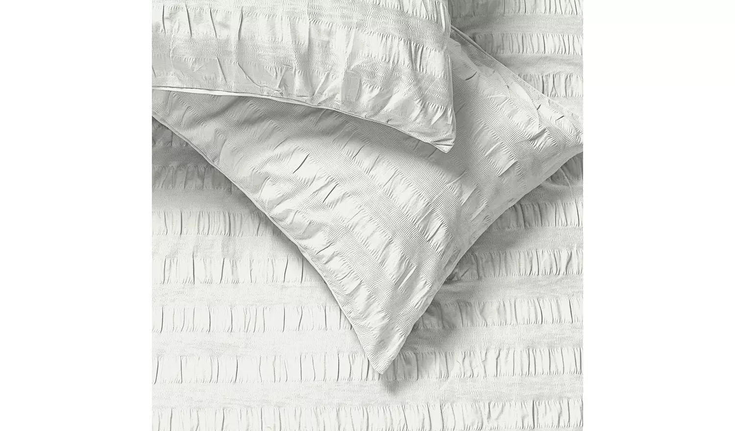 Habitat Widestripe Seersucker White Bedding Set - Superking