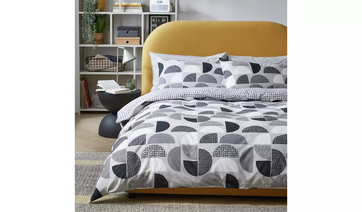 Habitat New Geo Blocks Monochrome Bedding Set - Single
