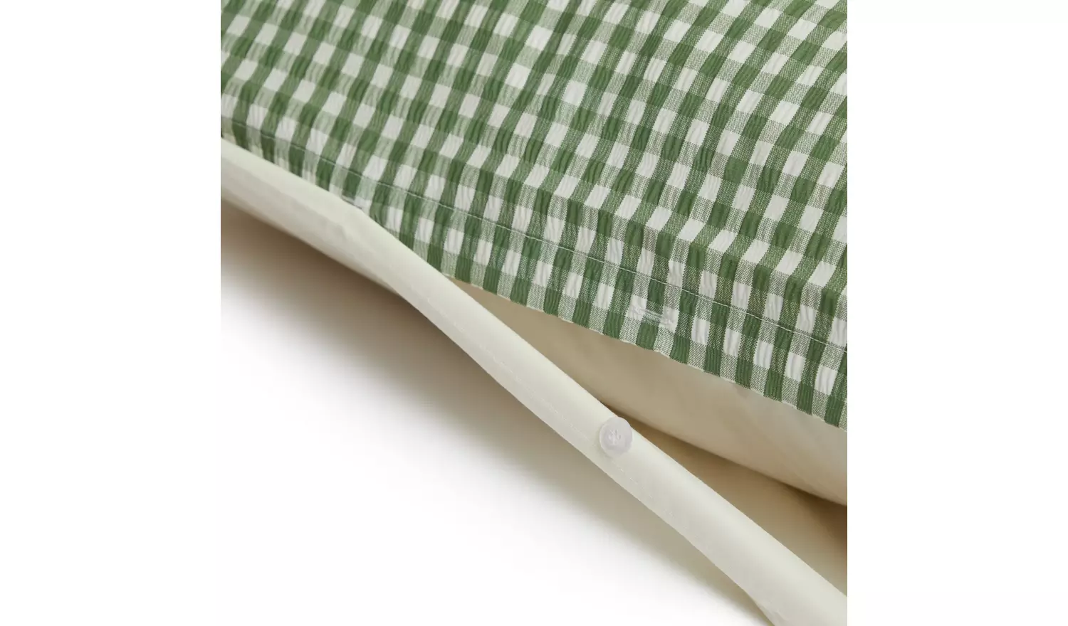 Habitat Seersucker Gingham Woven Green Bedding Set- Single