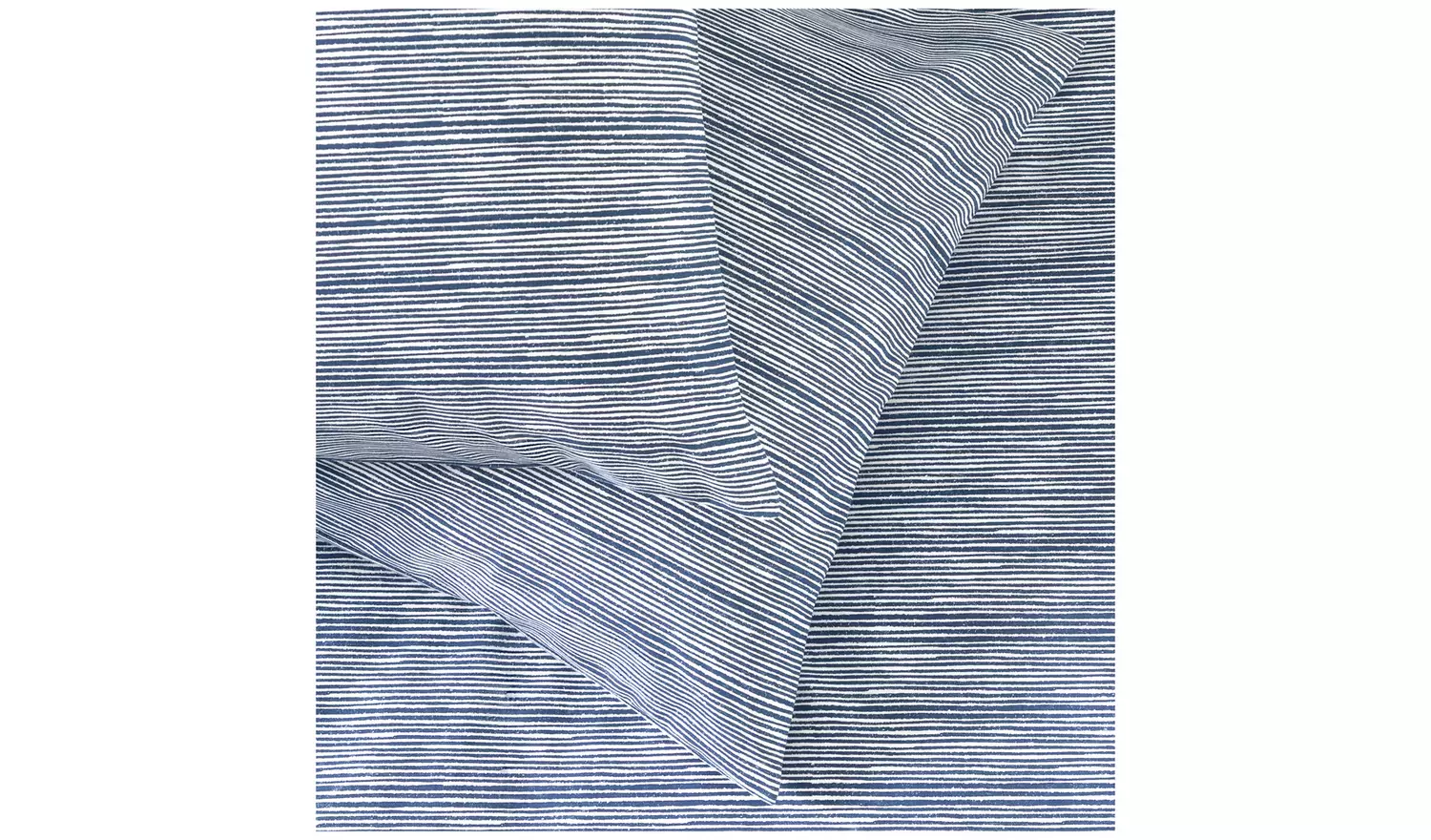 Habitat Stockholm Stripe Blue & White Bedding Set- King size