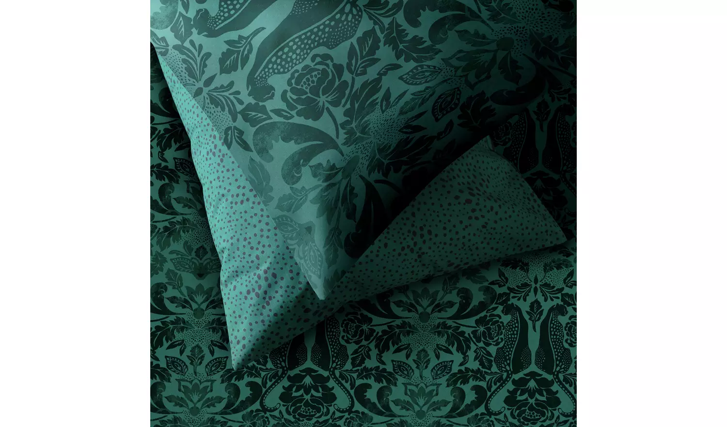 Habitat Damask Print Green Bedding Set - King size