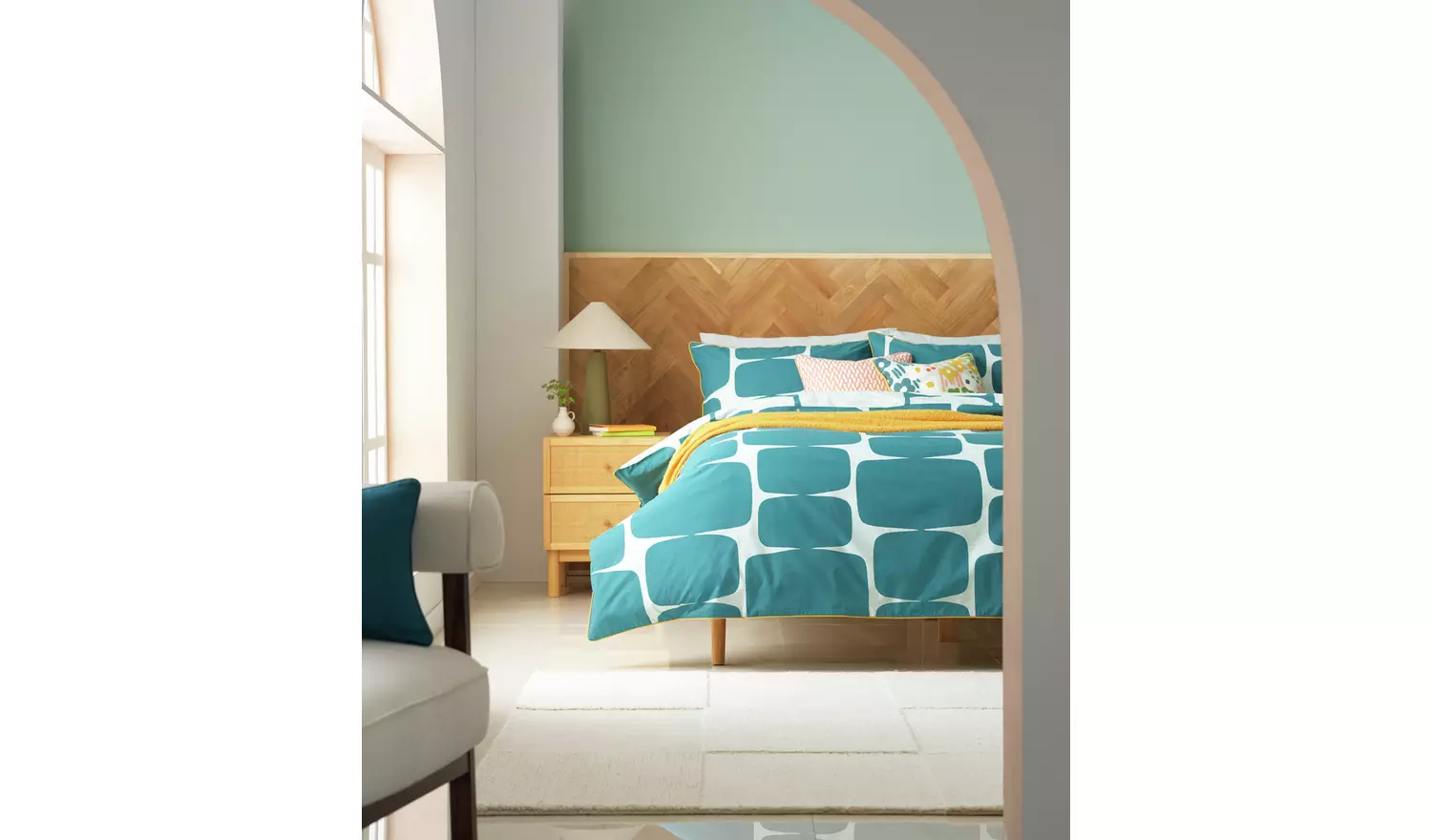 Habitat x Scion Cotton Lohko Teal Bedding Set - King size