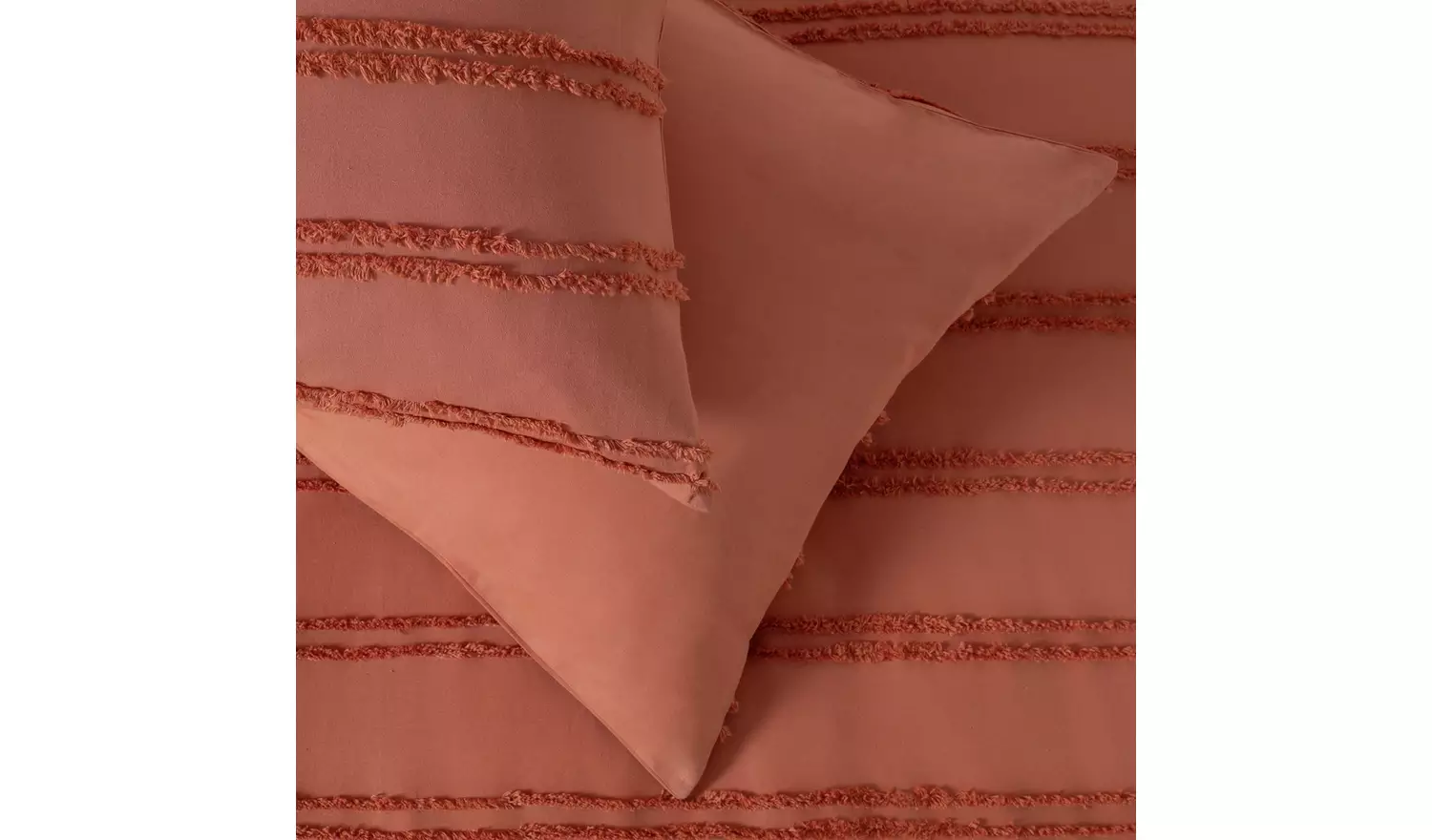 Habitat Cotton Tufted Stripe Orange Bedding Set - Double