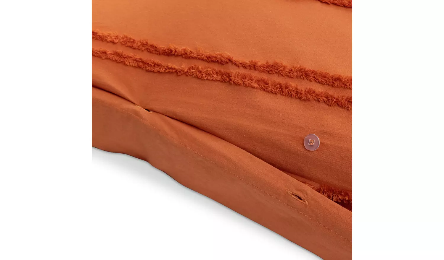 Habitat Cotton Tufted Stripe Orange Bedding Set - Single