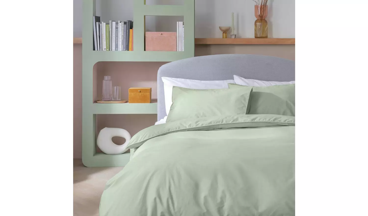 Habitat Cotton Textured Print Sage Bedding Set - Double