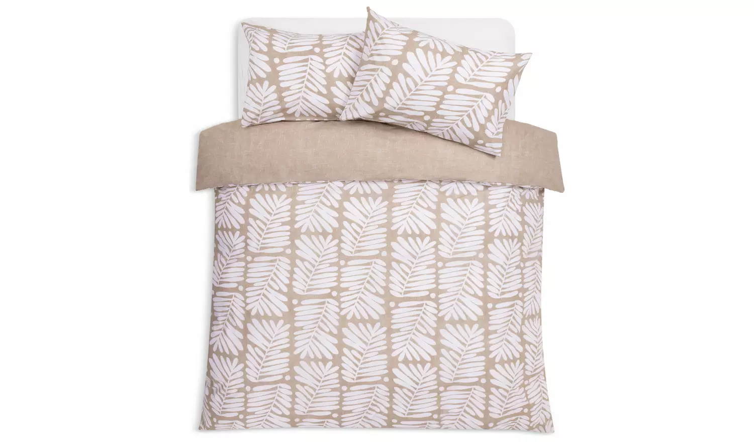 Habitat Cotton Paper Cut Leaf Brown Bedding Set - Superking