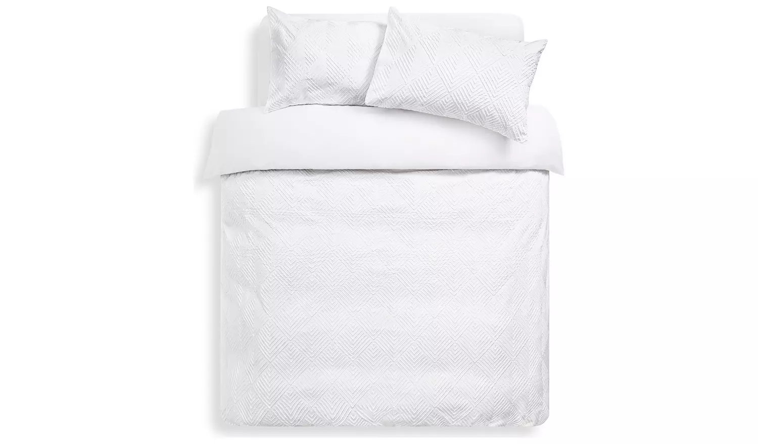 Argos Home Textured Embossed White Bedding Set - King size