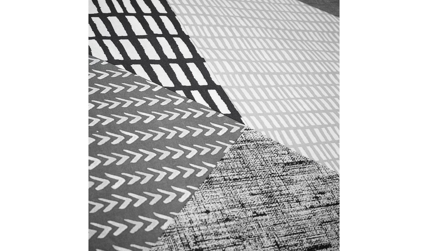 Catherine Lansfield Geo Grey & White Bedding Set - Single