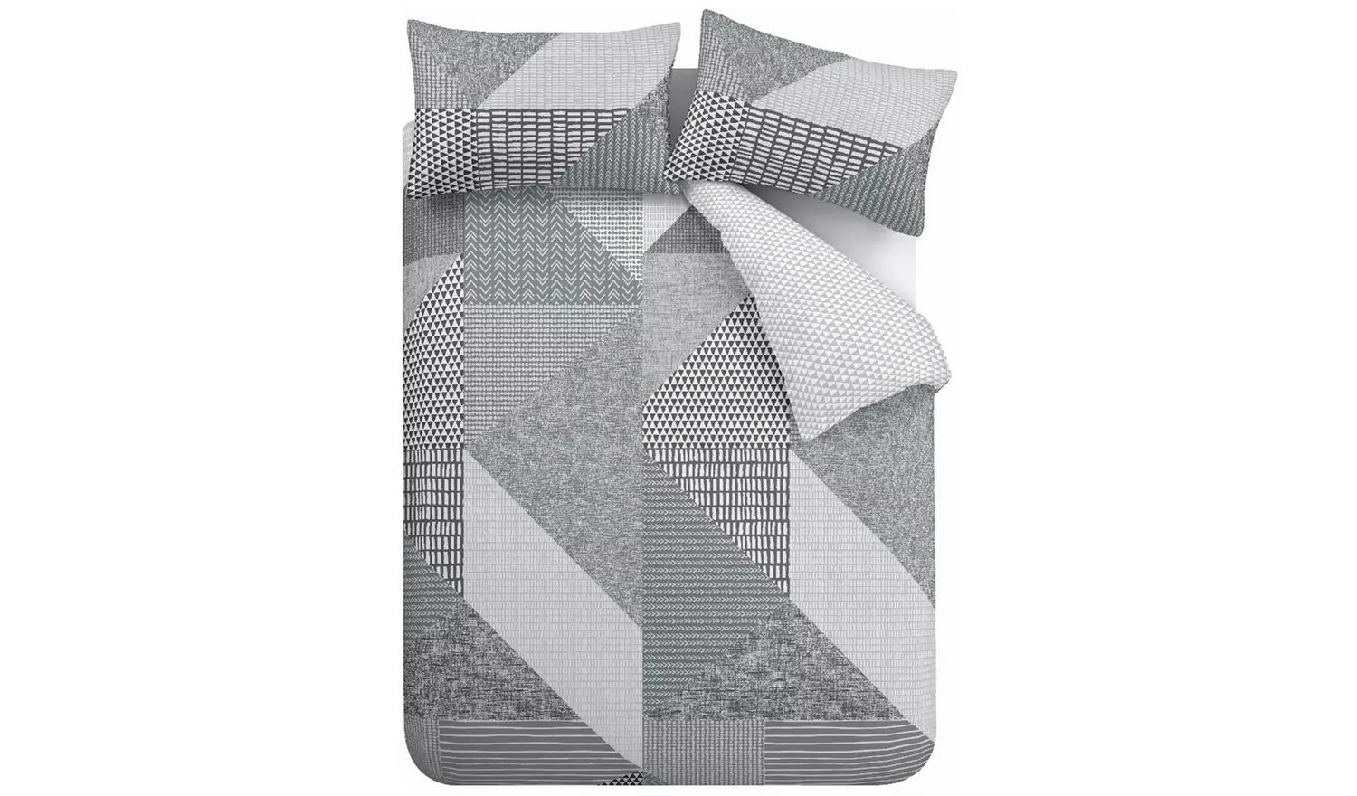 Catherine Lansfield Geo Grey & White Bedding Set - Single