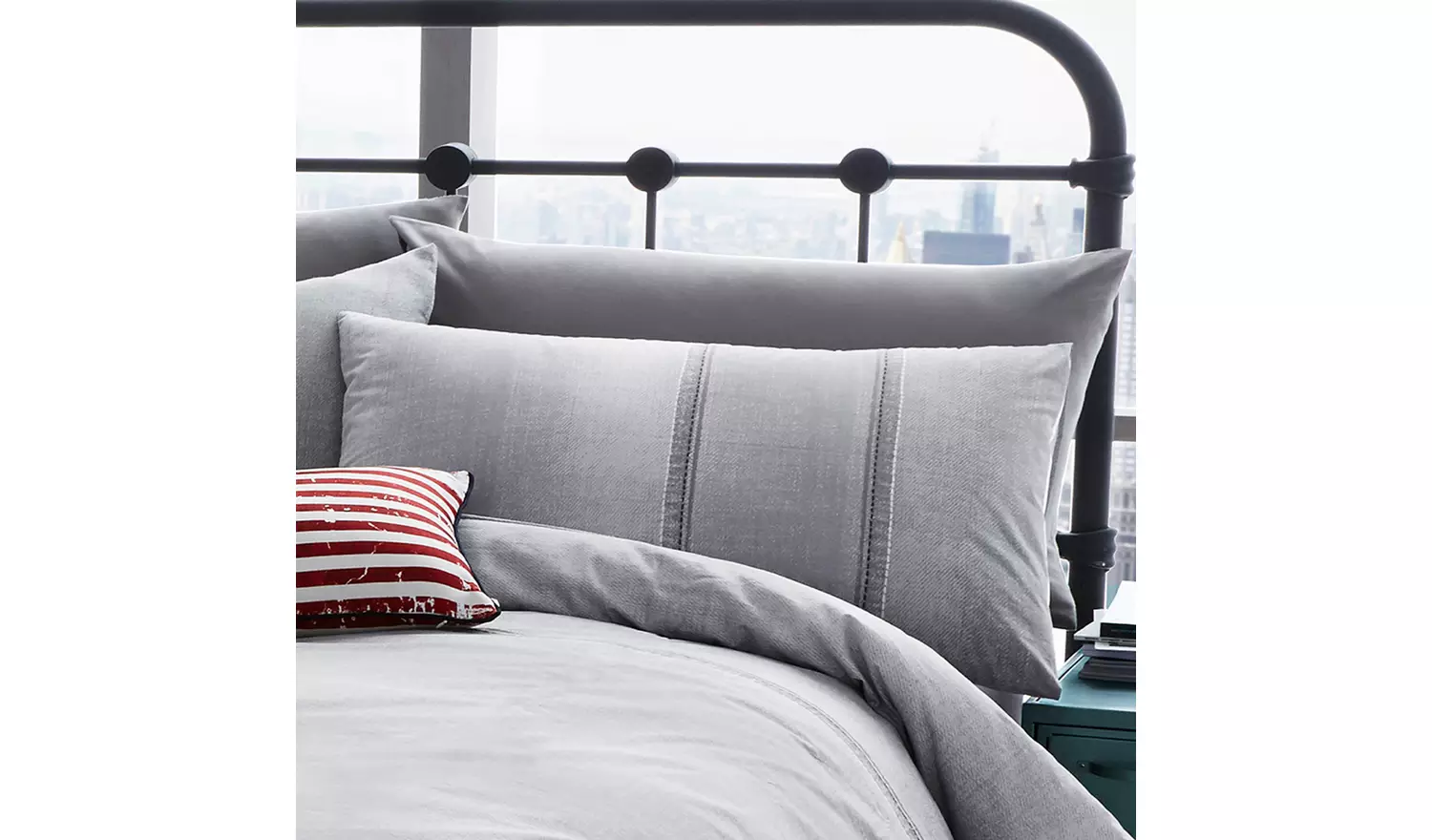 Catherine Lansfield Denim Grey Bedding Set - Kingsize