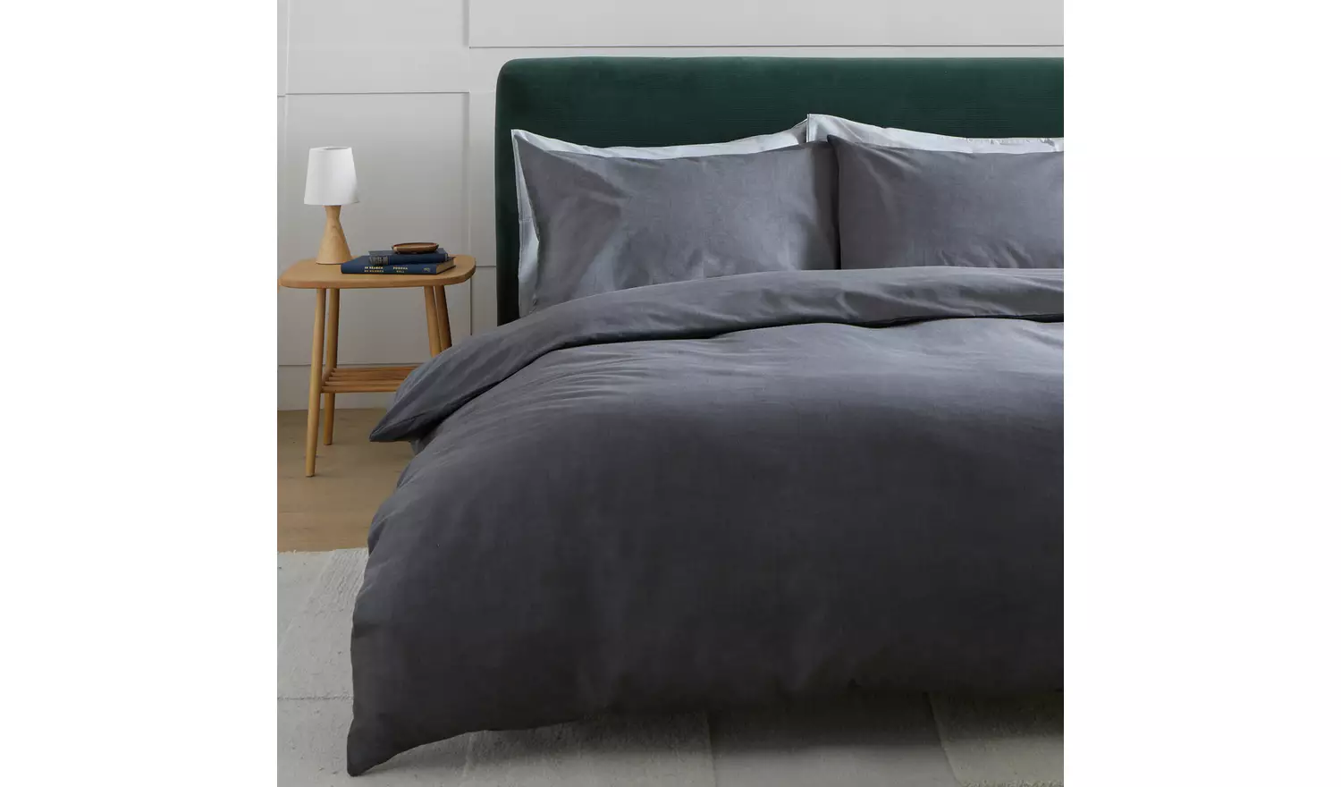 Habitat Cotton Textured Print Charcoal Bedding Set - Single