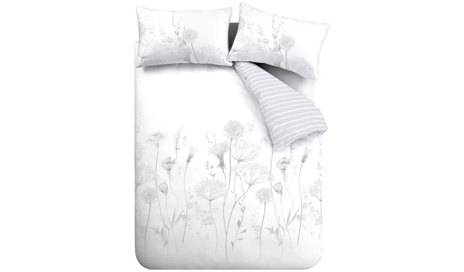 Catherine Lansfield Floral Print White Bedding Set - Double