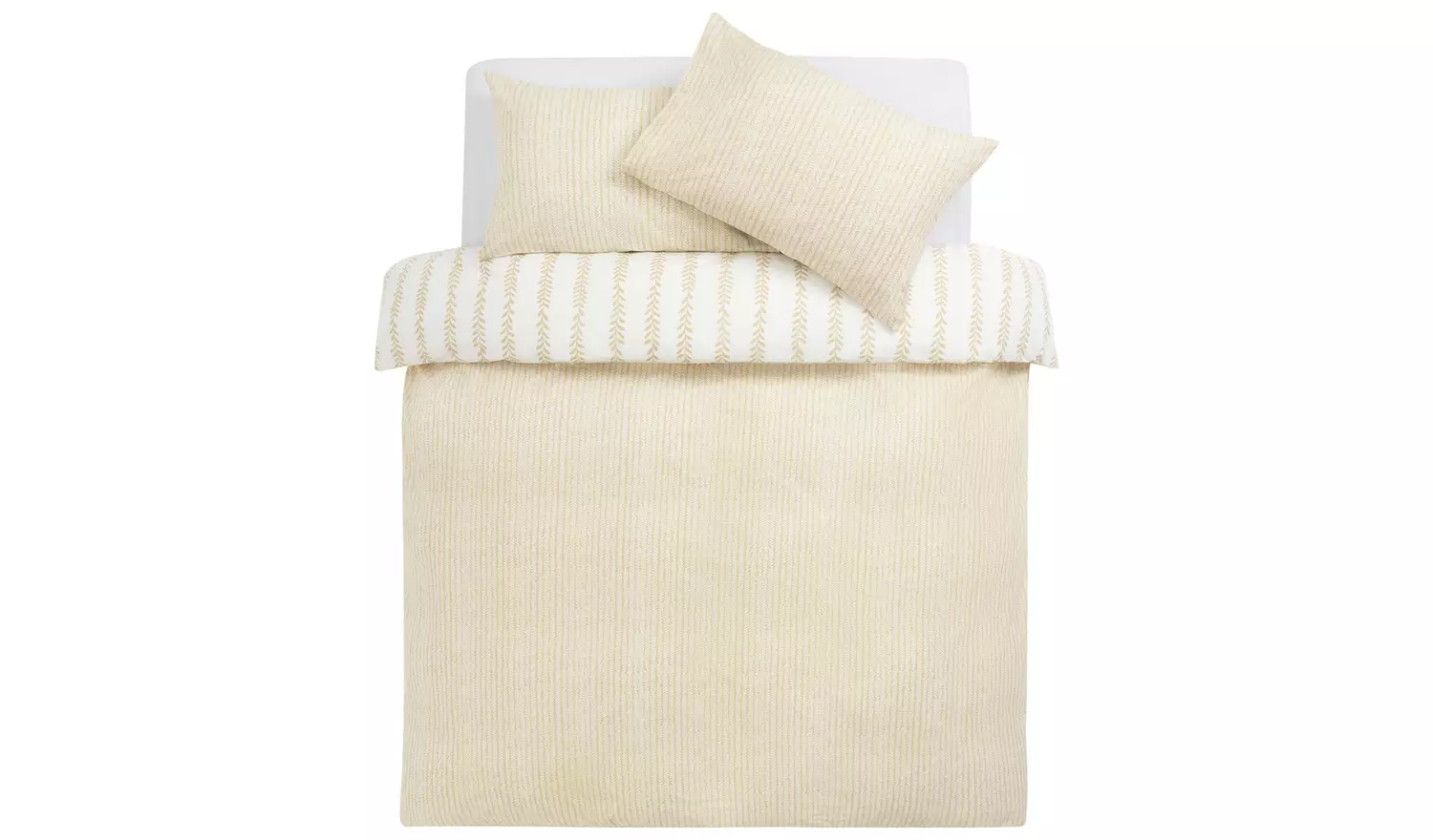 Argos Home Leaf Stripe Yellow Bedding Set - Superking